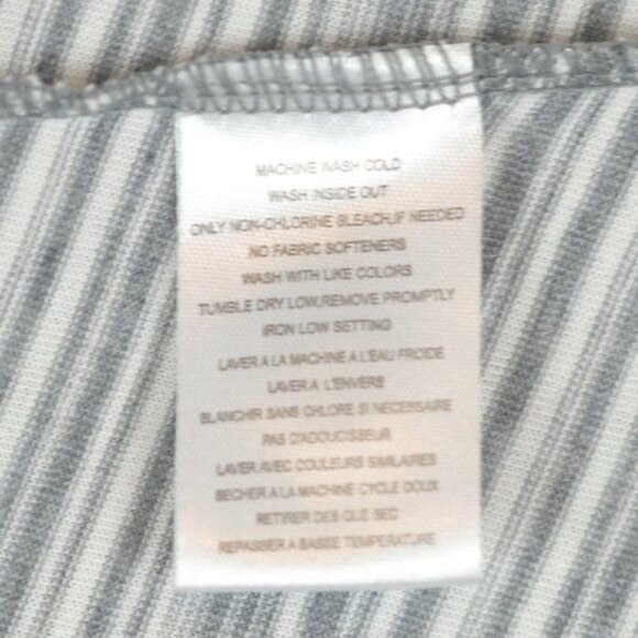 Exofficio Women's XS Gray White Striped V-Neck Short Sleeve Knit Jersey Dress - Picture 9 of 9